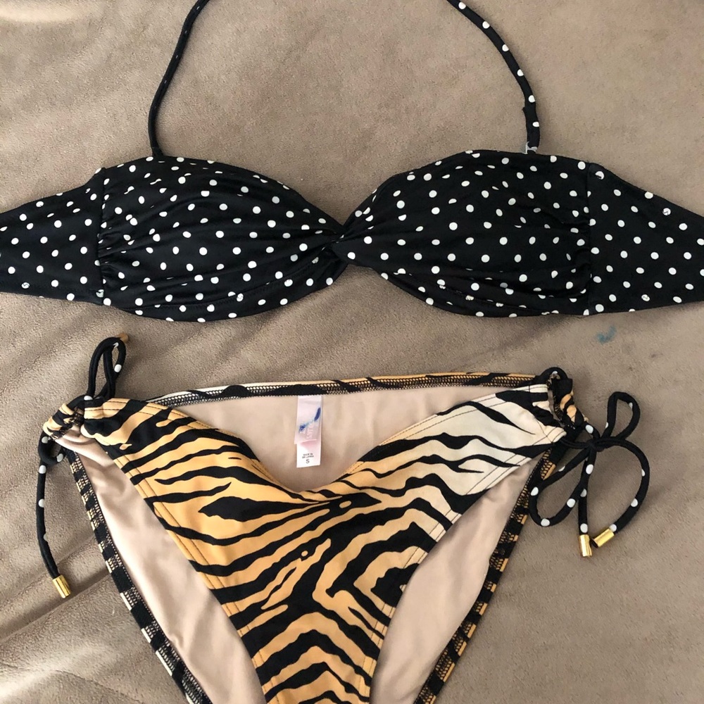 Victoria secret outlet polka dot/leopard bikini